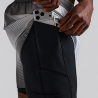 BANDIT MEN'S COOLGRID™ 2-IN-1 RUN SHORT - SLATE MULTI