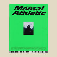 Cover of Mental Athletic Magazine featuring a green background with text and a smaller image of a person running.