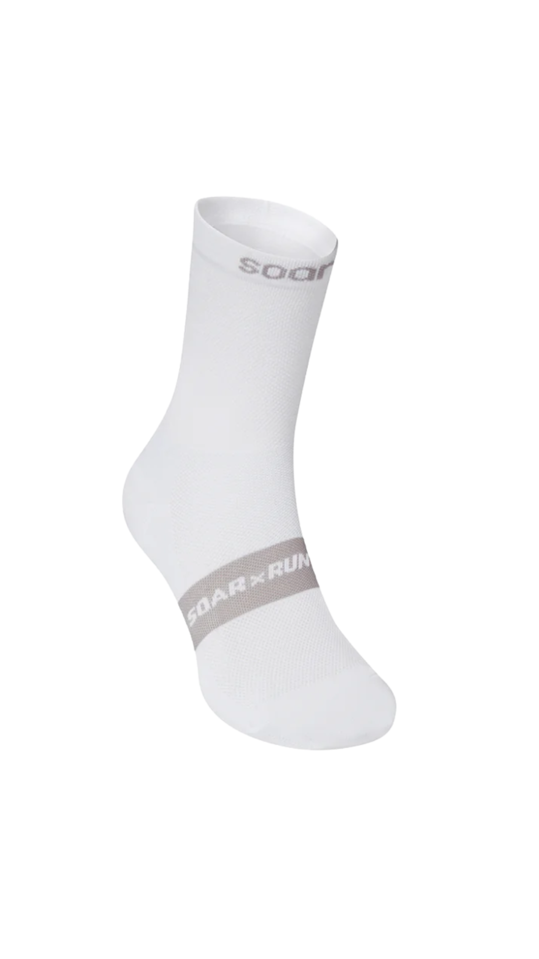 Soar Running Crew Sock White