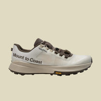Beige and brown hiking shoe with 'Mount to Coast' branding on a white background