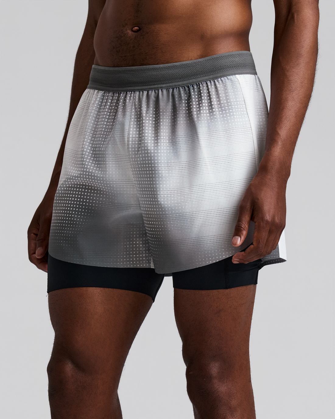 BANDIT MEN'S COOLGRID™ 2-IN-1 RUN SHORT - SLATE MULTI