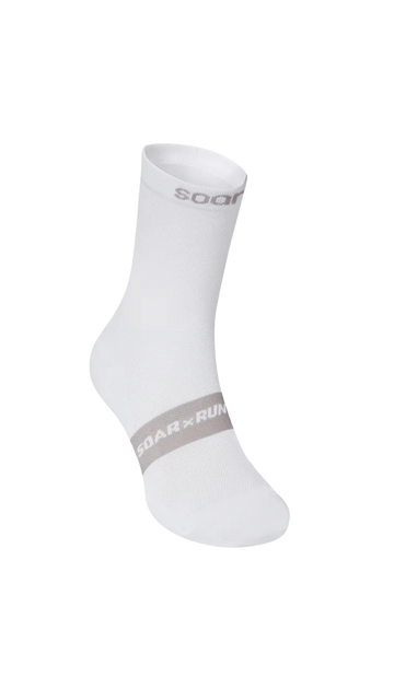 Soar Running Crew Sock White